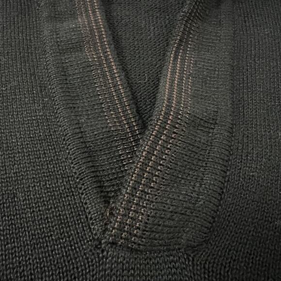 Vintage Kenneth Cole Sweater Mens Medium Black Brown Long Sleeve Collar Pullover - Picture 5 of 15